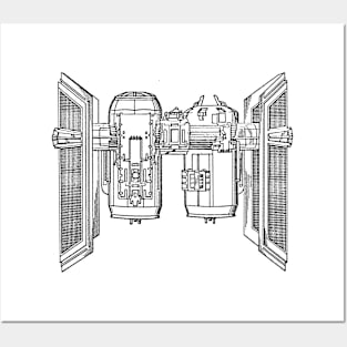 Spacecraft Vintage Patent Hand Drawing Posters and Art